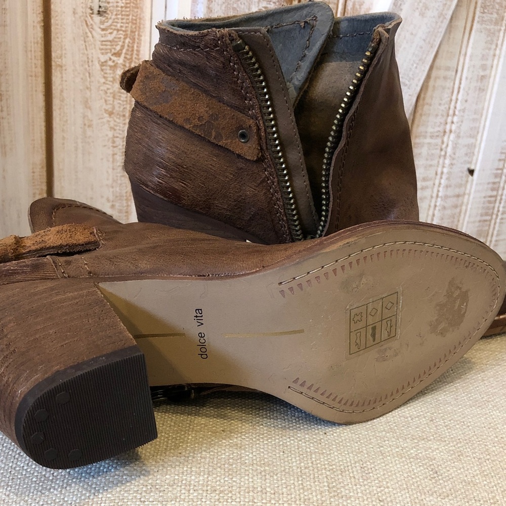 Dolce Vita Distressed Brown Leather Boots